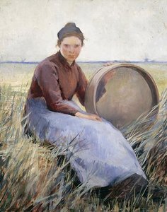 Niña con una canasta de cribado (pintura)