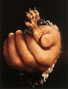 Man With A Golden Paw (detail) — लोरेन्ज़ो लोटो, Early Renaissance