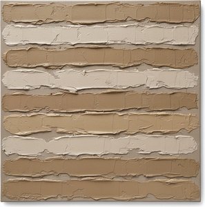 Ritmos Terrosos En Relieve Escultórico: Un Estudio Monocromático De Serenidad Atemporal — David Moreau, Plaster & Texture Art