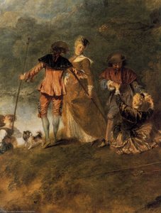 The Embarkation For Cythera (detail) — ჟან-ანტუან ვატო, Rococo Elegance