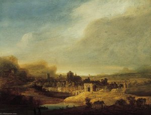 Landscape With View Of A Town — Jan Lievens, Dutch Golden Age