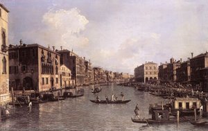 Grand Canal: Looking South-east From The Campo Santa Sophia To The Rialto Bridge — Canaletto, Rococo Venetian