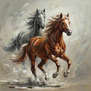 Ätherischer Galopp: Eine Monumentale Studie Der Bewegung In Terra Di Siena Und Ocker — Christian Noiret, Zeitgenössische Abstraktion