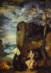 St. Anthony Abbot And St. Paul The Hermit — Diego Rodríguez De Silva Y Velázquez, Baroque Realism