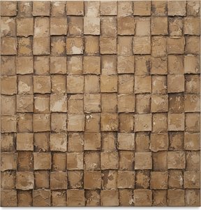 Fragmented Echoes Of Ancient Earth In A Monochromatic Mosaic Of Ochre Relief — David Moreau, Plaster & Texture Art