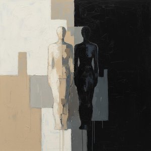 Ephemeral Shadows In Monochromatic Silence: A Singular Study Of Light And Void — Laurent Fabre, Neo-abstract Art