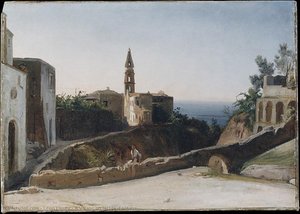A Village On Ischia (fontana?) — Léon Fleury, Barbizon School