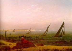 Woman On The Beach Of Rügen — Caspar David Friedrich, Romantic Landscape