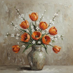 Radiant Ochre Bloom: A Monumental Impasto Study In Warm Serenity And Texture — Christian Noiret, Contemporary Abstract Painting