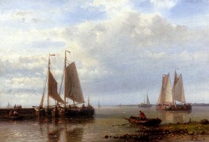 Shipping In A Calm Estuary — Abraham Hulk Senior