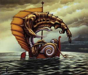 Dragon Hunting — Jacek Yerka, Surrealism