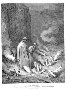 The Punishment Of The Simonists — Gustáv Doré, Romantic Illustration