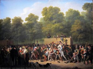 Distribution De Vin Et De Comestibles Aux Champs Elysées — Louis-léopold Boilly, French Realism