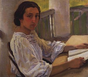 Portrait Of E. Solntseva, Sister Of Artist — ゼナイダ・セリブヤコワ