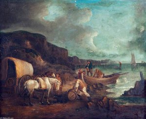 Smugglers, Coastal Scene — 乔治·莫兰 (qiáo Zhì Mò Lán), Realism