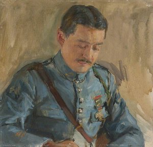Captain A. Portier, Secretary To The French Delegation (preparatory Study For 'the Supreme War Council In Session At Versailles On 3rd July 1918' And 'armistice Meeting 3rd And 4th November 1918') — Herbert Arnould Olivier, Realism