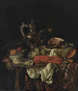 Still Life With A Silver Pitcher (1660-1665) (102.5 X 88) (rotterdam, Museum Boijmans) — Abraham Hendricksz. Van Beyeren