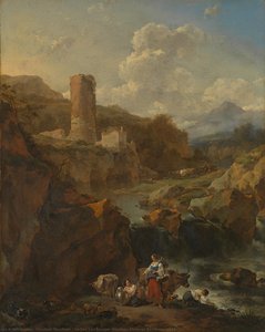 Italian Landscape, Nicolaes Pietersz Berchem, 1656 — Nicolaes Berchem, Dutch Golden Age