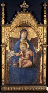 Madonna And Child Enthroned (fragment Of An Altarpiece) — Ambrogio Lorencetti, Late Gothic