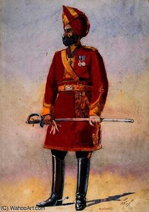 The Commandant Of The Bharatpur Infantry — Alfred Crowdy Lovett, Historical Painting