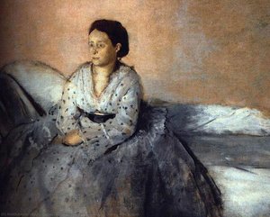 Madame René De Gas, Oil On Canvas, The Nation — Hilaire-germain-edgar Degas, Impressionism