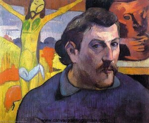 Self Portrait With 'yellow Christ' — Paul Gauguin, Post-impressionism