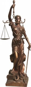 Bronze Lady Justice Sculpture – Hand-cast Resin Statue, Renaissance Revival