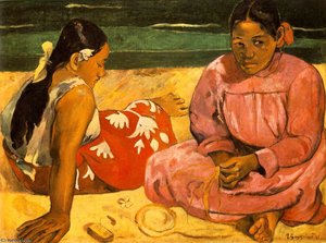 Femmes De Tahiti Or Sur La Plage, Mu — Paul Gauguin, Post-impressionism