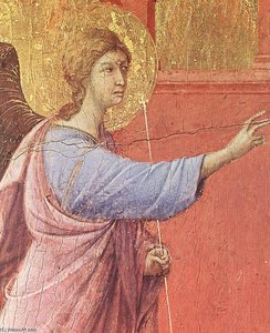 Annunciation (detail) — Duccio Di Buoninsegna, Trecento