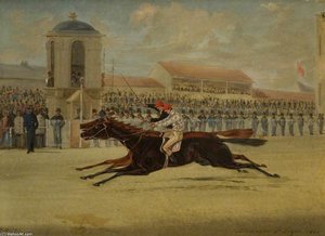 The Dead Heat For The Doncaster St Leger, With 'voltigeur' And 'russborough' — Henry Thomas Alken
