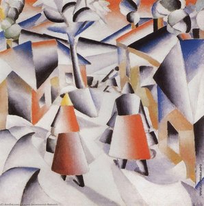 Morning In The Village After Snowstorm — Kazimir Malevich, Cubo-futurism