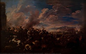 Battle Of Knights At A City — Francesco Monti Alias Brescianino Delle Battaglie