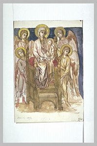 Madonna Enthroned With The Child With Angels — Чимбуе
