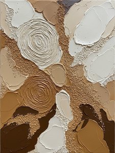Earthen Echoes In Motion: A Monumental Study Of Sculptural Ochre And Umber Relief — David Moreau, Plaster & Texture Art