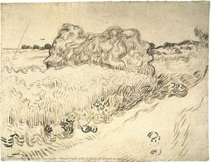 Wheat Field With A Stack Of Wheat Or Hay — Vincent Van Gogh, Post-impressionism