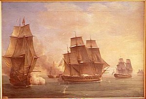 COMBAT DE LA MINERVE CONTRE QUATRE BATIMENTS ANGLAIS.7 FEVRIER 1779