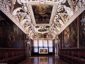 View Of The Sala Delle Quattro Porte — Tiziano Vecellio, Renaissance Venetian Painting