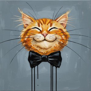 The Gilded Feline: A Singular Study In Ochre Impasto And Formal Elegance — Christian Noiret, Contemporary Abstract Painting