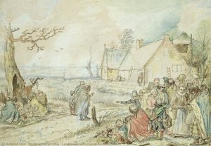 Landscape With Gypsy Fortune-tellers — Hendrik Avercamp, Baroque