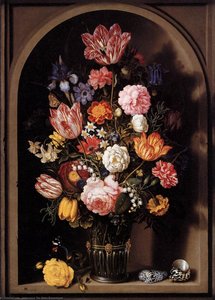 Bouquet Of Flowers In A Vase — Ambrosius The Elder Bosschaert, Baroque