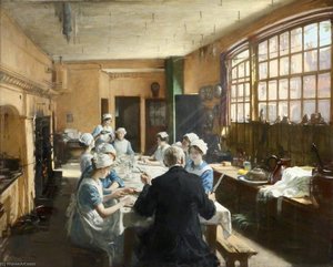 An Old Inn Kitchen — Frederick William Elwell, Contemporary Realism
