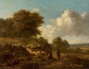 Landscape With Peasants And A Dog — Jan Jansz Wijnants, Dutch Golden Age