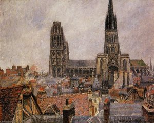 The Roofs Of Old Rouen (the Cathedral) — Камил Писаро, Impressionism