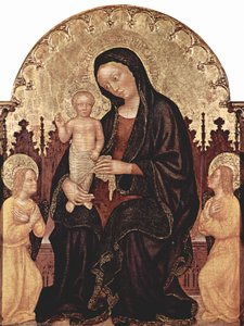 Madonna With Two Angels — Gentile Da Fabriano, Gothic Art