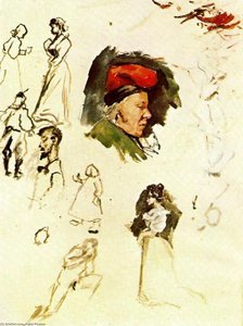 Catalan Coiffé De La ''barretina'' Et Autres Croquis — Pablo Picasso, Cubism