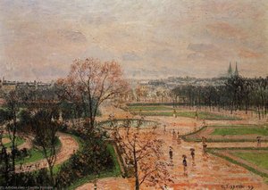 The Tuileries Gardens - Rainy Weather — Camille Pissarro