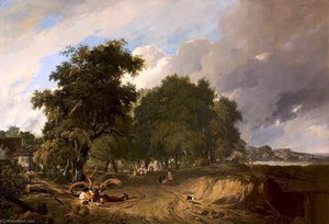 Landscape, Market Day — 서 어거스 워 콜컷, Romanticism