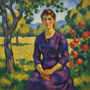Solace In The Verdant Light: A Singular Study Of Violet And Ochre