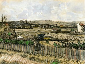 Harvest In Provence, At The Left Montmajour — Vincent Willem Van Gogh, Post-impressionism