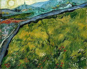 Beárnyalt Búzaföld Feltöredő Naptalappal — Vincent Willem Van Gogh